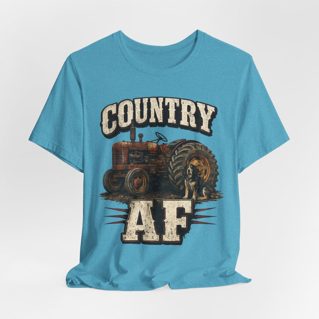 Country AF T-Shirt – Vintage Tractor | Distressed Farm Dog Graphic Tee - Anything AF