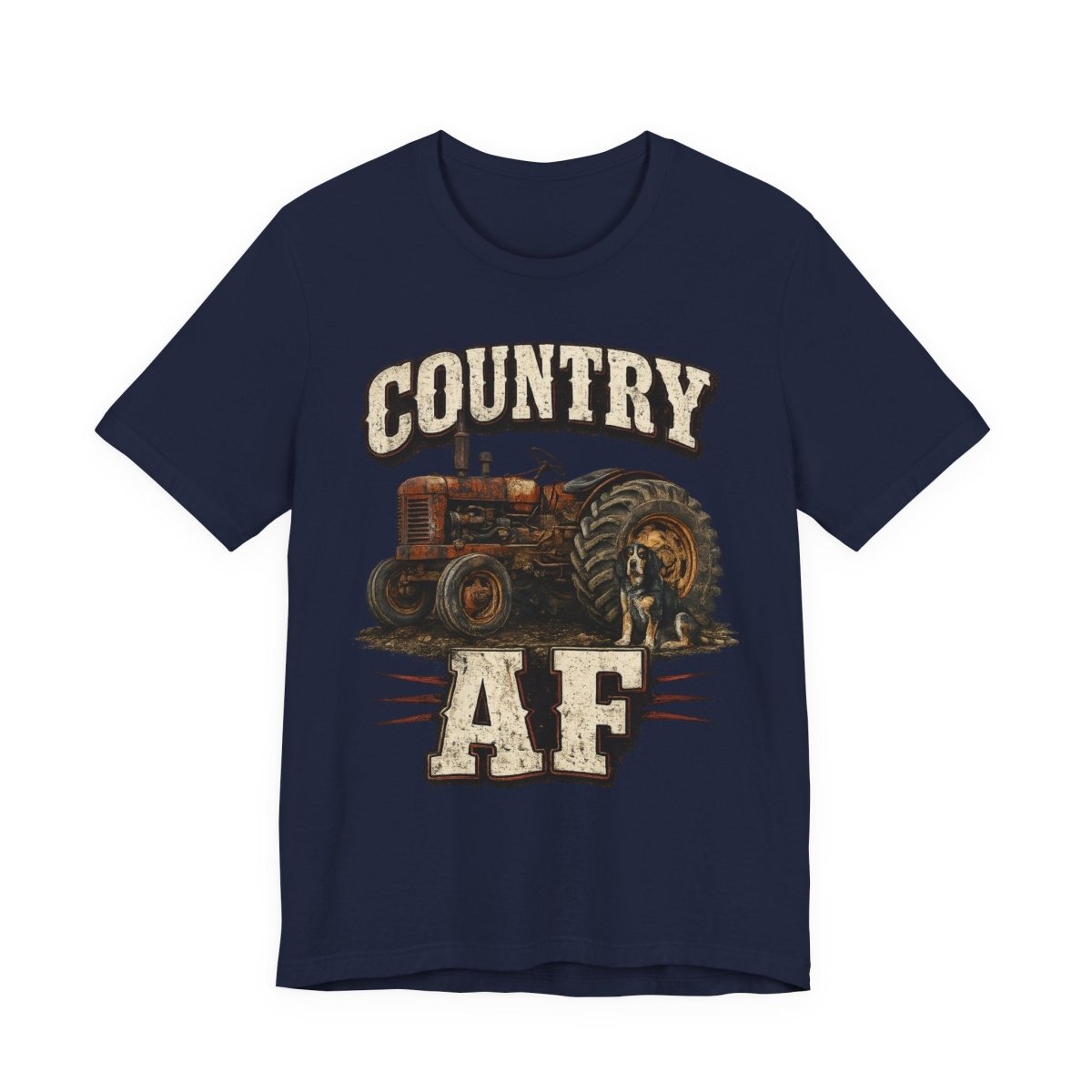 Country AF T-Shirt – Vintage Tractor | Distressed Farm Dog Graphic Tee - Anything AF