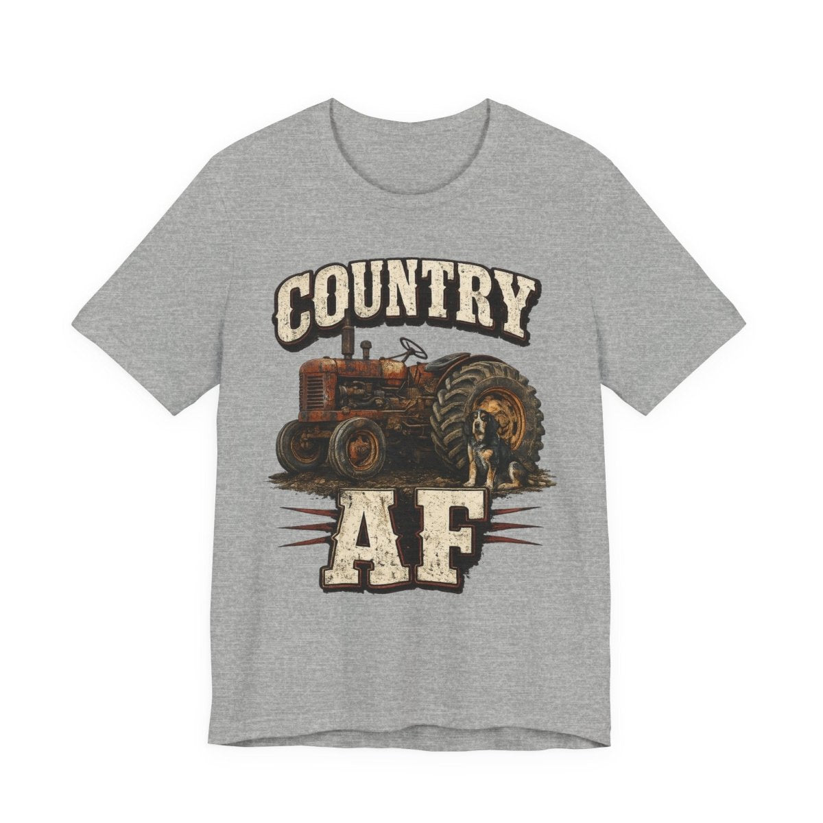 Country AF T-Shirt – Vintage Tractor | Distressed Farm Dog Graphic Tee - Anything AF