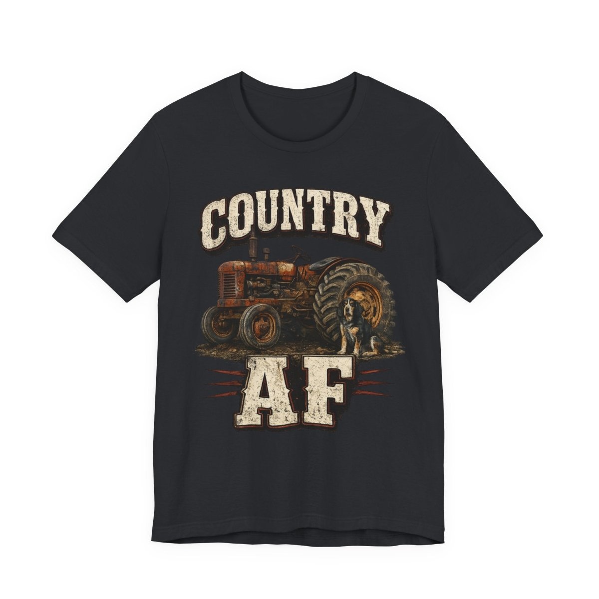 Country AF T-Shirt – Vintage Tractor | Distressed Farm Dog Graphic Tee - Anything AF