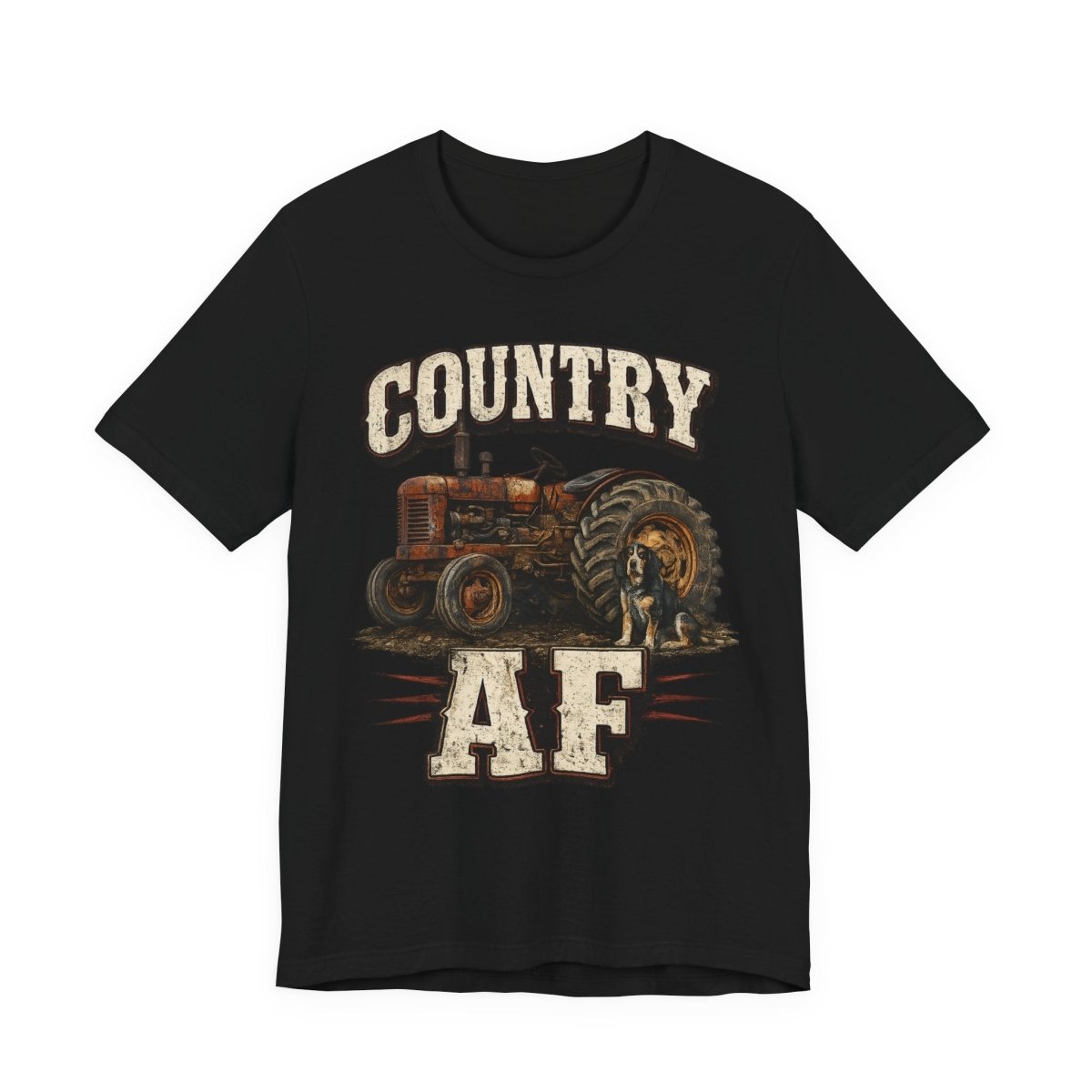 Country AF T-Shirt – Vintage Tractor | Distressed Farm Dog Graphic Tee - Anything AF