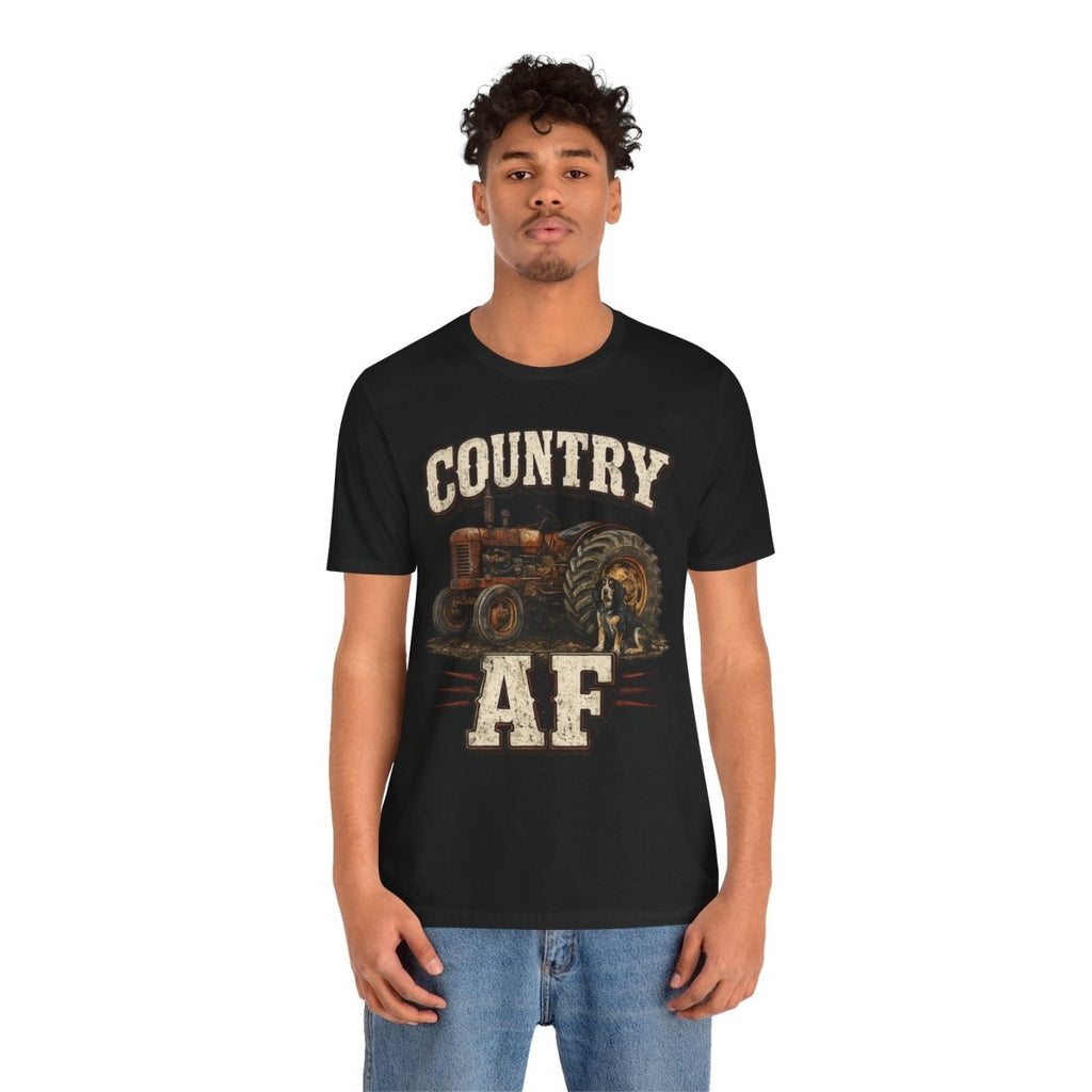 Country AF T-Shirt – Vintage Tractor | Distressed Farm Dog Graphic Tee - Anything AF