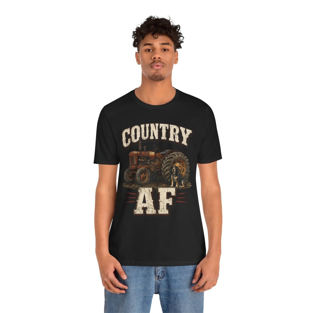Country AF T-Shirt – Vintage Tractor | Distressed Farm Dog Graphic Tee - Anything AF