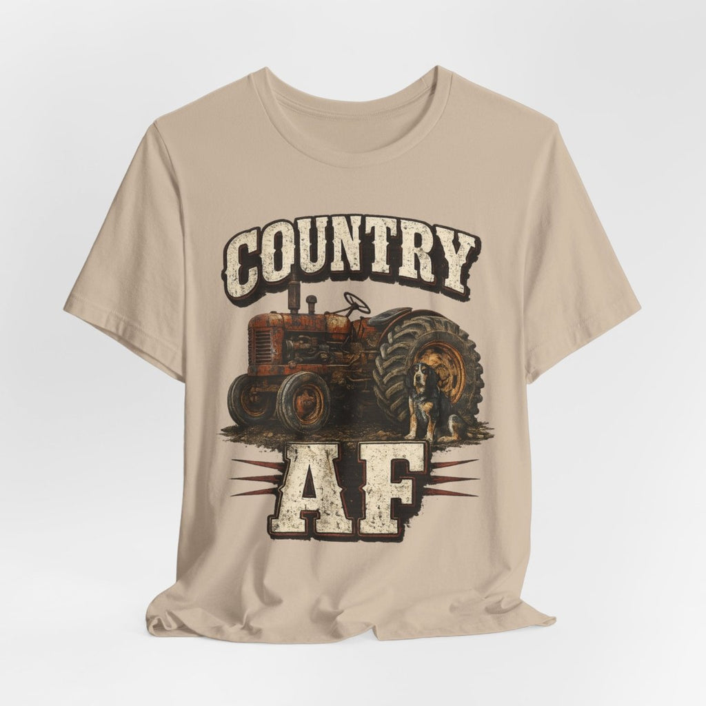 Country AF T-Shirt – Vintage Tractor | Distressed Farm Dog Graphic Tee - Anything AF