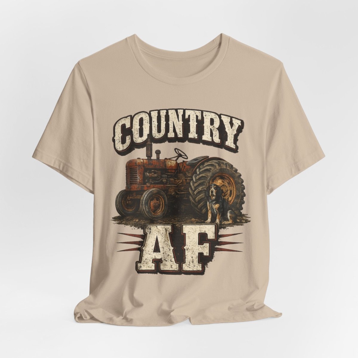 Country AF T-Shirt – Vintage Tractor | Distressed Farm Dog Graphic Tee - Anything AF