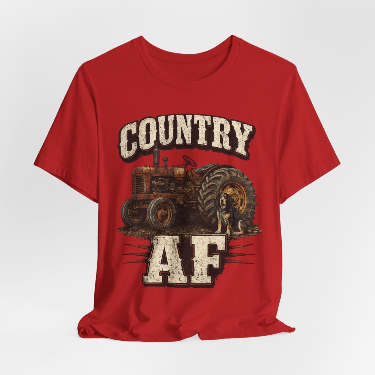 Country AF T-Shirt – Vintage Tractor | Distressed Farm Dog Graphic Tee - Anything AF