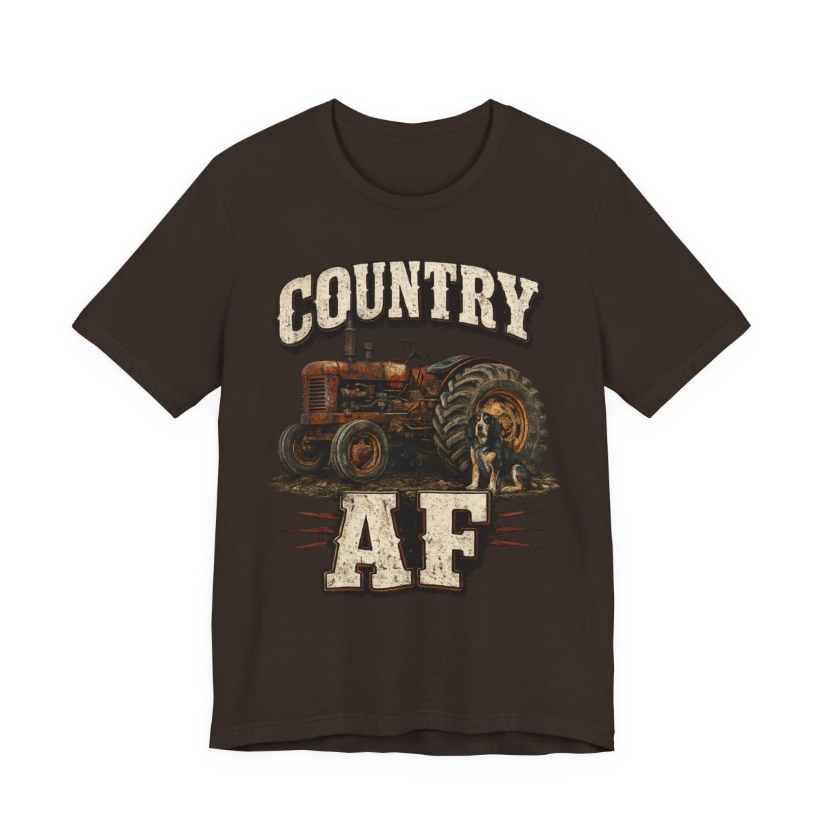 Country AF T-Shirt – Vintage Tractor | Distressed Farm Dog Graphic Tee - Anything AF