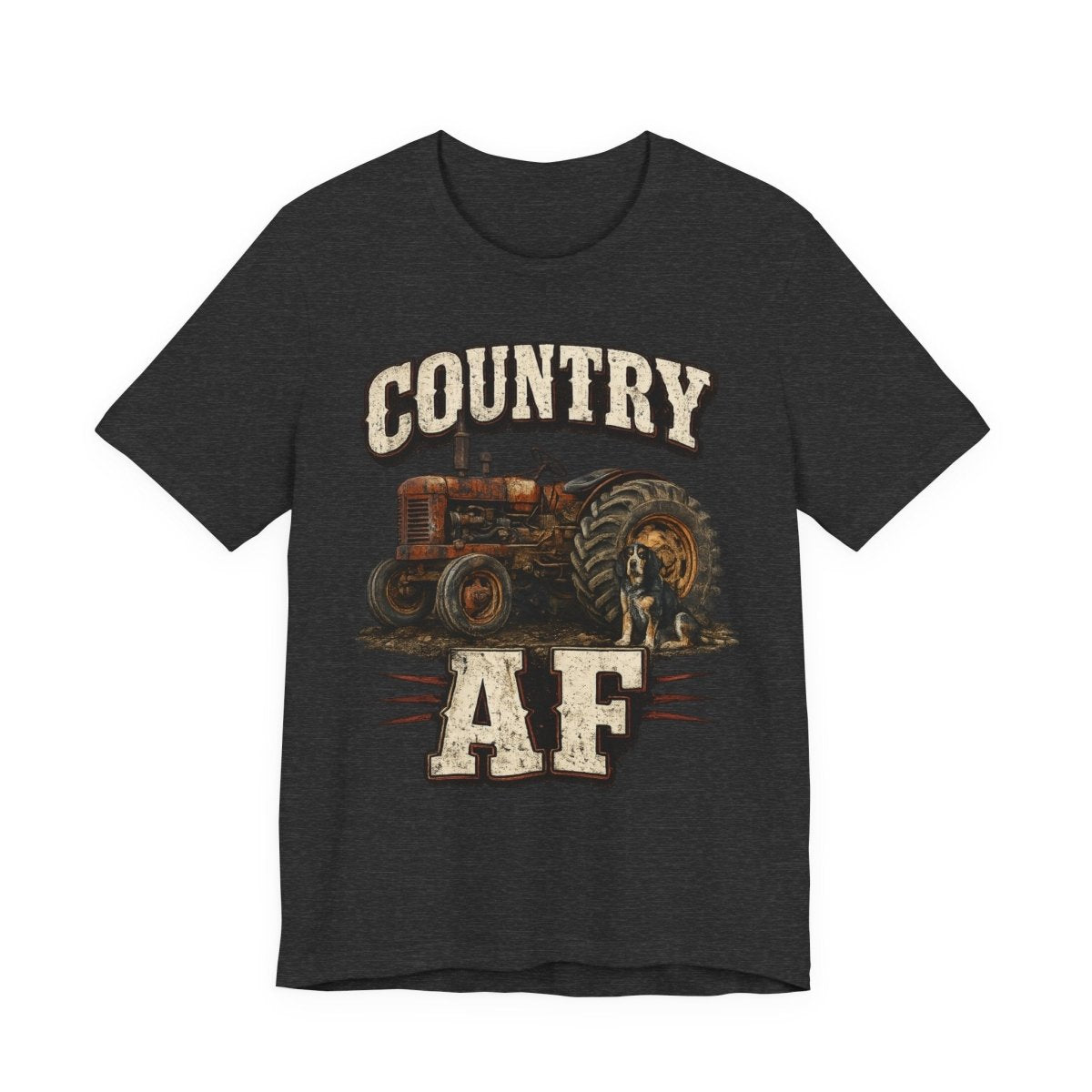 Country AF T-Shirt – Vintage Tractor | Distressed Farm Dog Graphic Tee - Anything AF