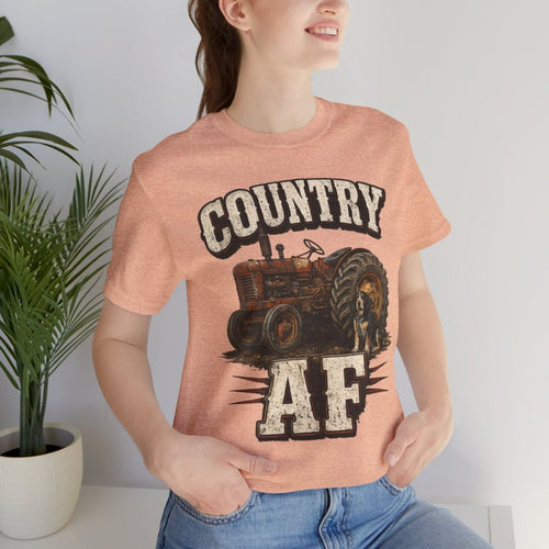 Country AF T-Shirt – Vintage Tractor | Distressed Farm Dog Graphic Tee - Anything AF