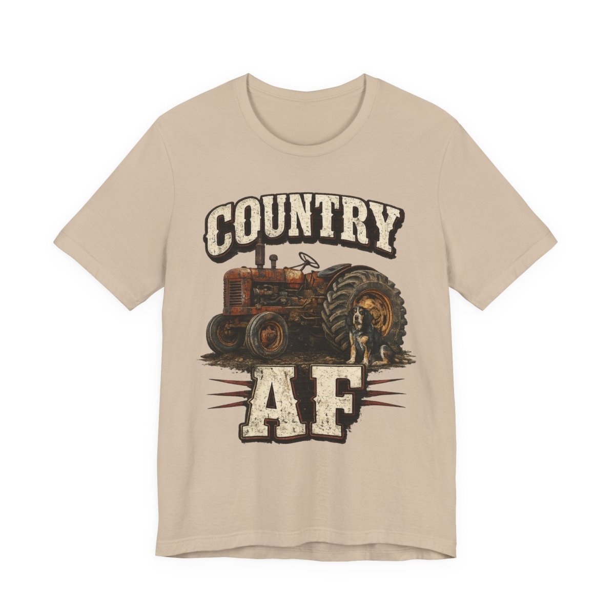 Country AF T-Shirt – Vintage Tractor | Distressed Farm Dog Graphic Tee - Anything AF