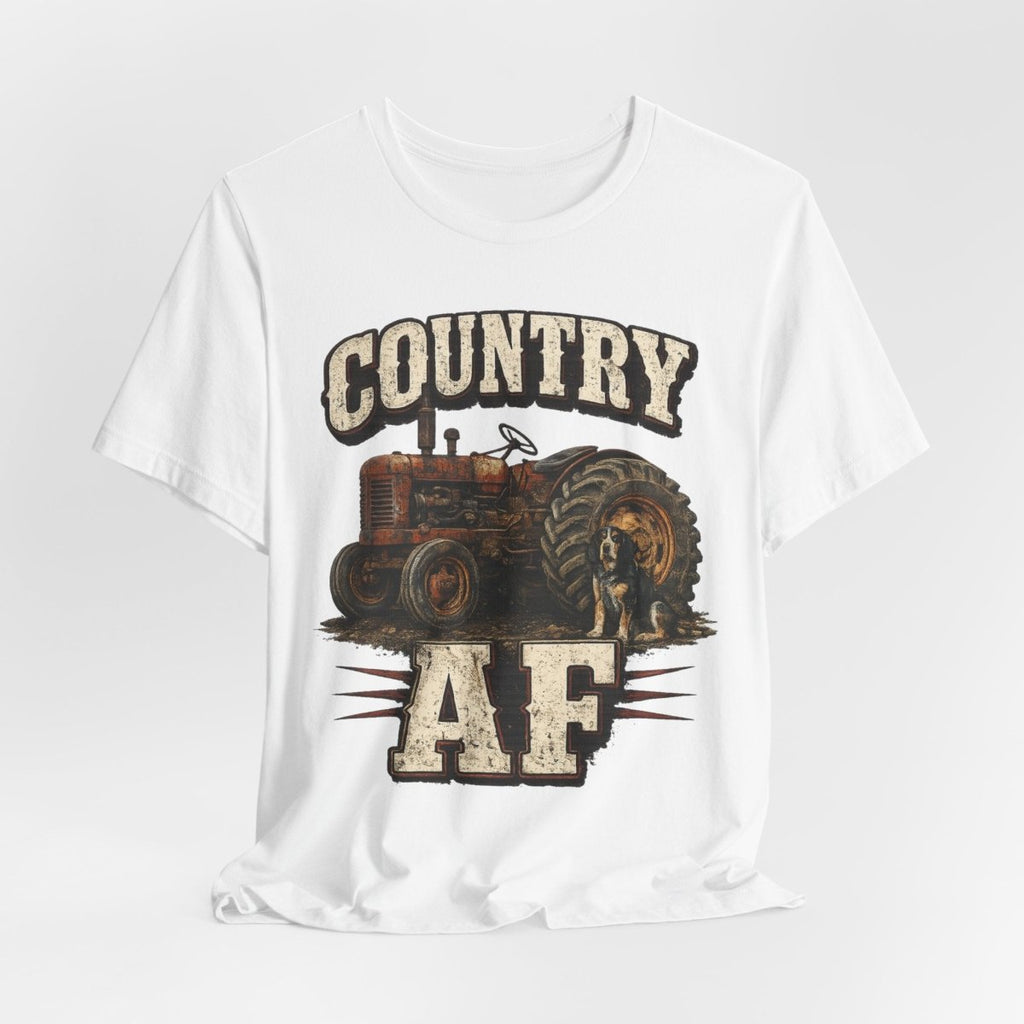 Country AF T-Shirt – Vintage Tractor | Distressed Farm Dog Graphic Tee - Anything AF
