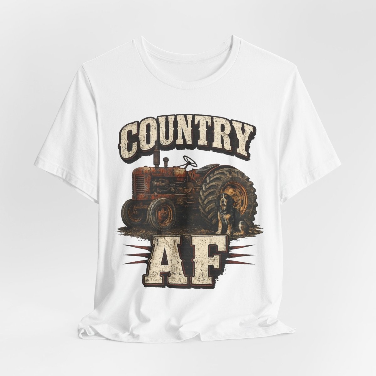 Country AF T-Shirt – Vintage Tractor | Distressed Farm Dog Graphic Tee - Anything AF