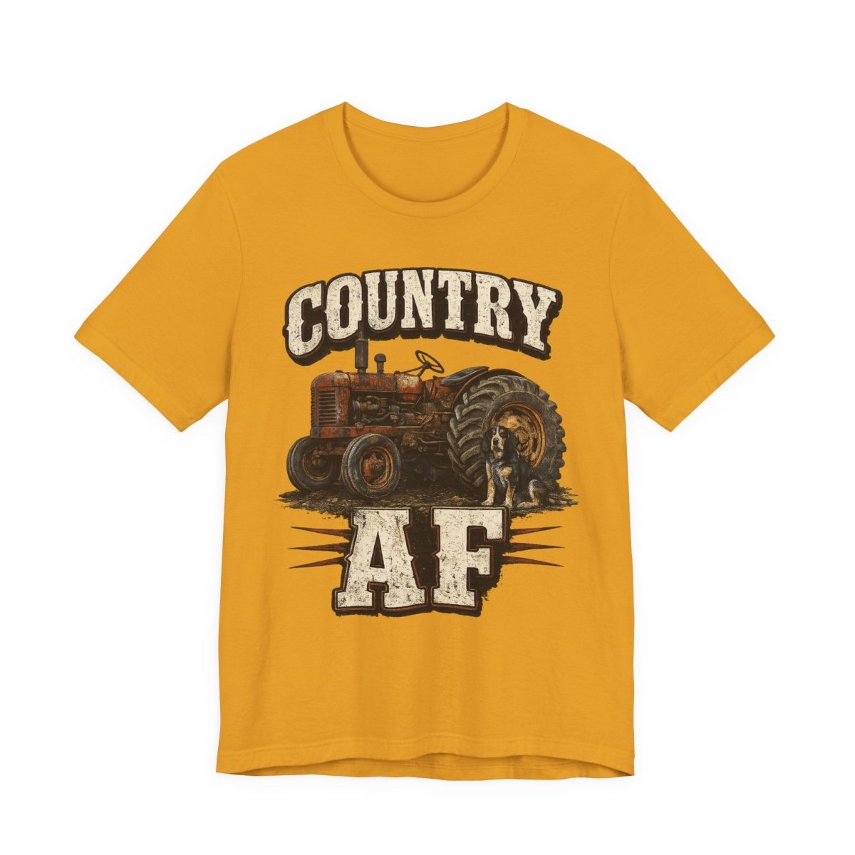 Country AF T-Shirt – Vintage Tractor | Distressed Farm Dog Graphic Tee - Anything AF