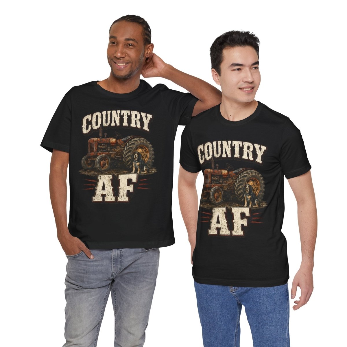 Country AF T-Shirt – Vintage Tractor | Distressed Farm Dog Graphic Tee - Anything AF