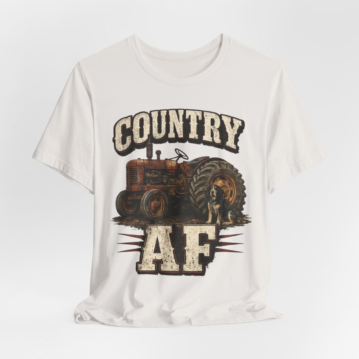 Country AF T-Shirt – Vintage Tractor | Distressed Farm Dog Graphic Tee - Anything AF