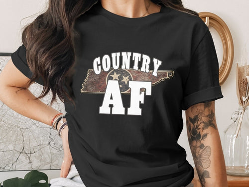Country AF Tennessee T-Shirt | Vintage Tennessee Pride Graphic Tee - Anything AF