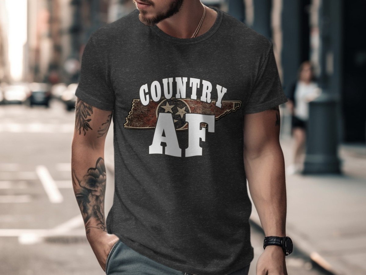 Country AF Tennessee T-Shirt | Vintage Tennessee Pride Graphic Tee - Anything AF