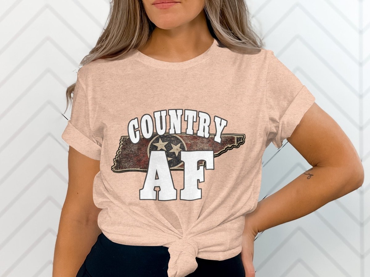 Country AF Tennessee T-Shirt | Vintage Tennessee Pride Graphic Tee - Anything AF