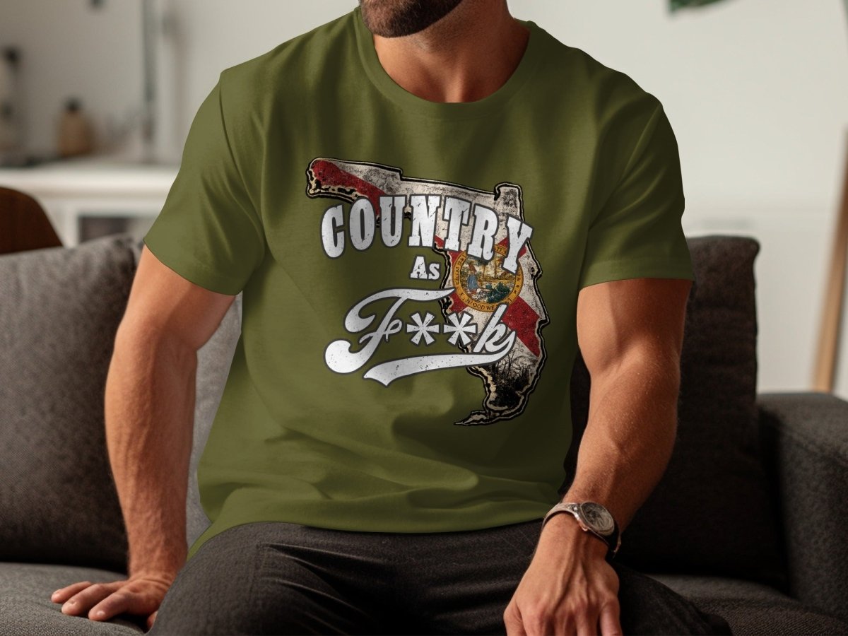 Country As F**K Florida T-Shirt | Vintage Florida Pride Graphic Tee - Anything AF