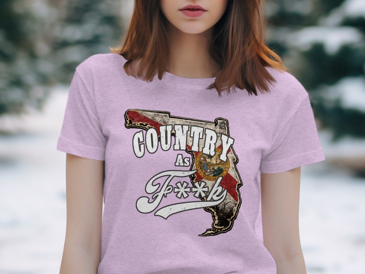 Country As F**K Florida T-Shirt | Vintage Florida Pride Graphic Tee - Anything AF