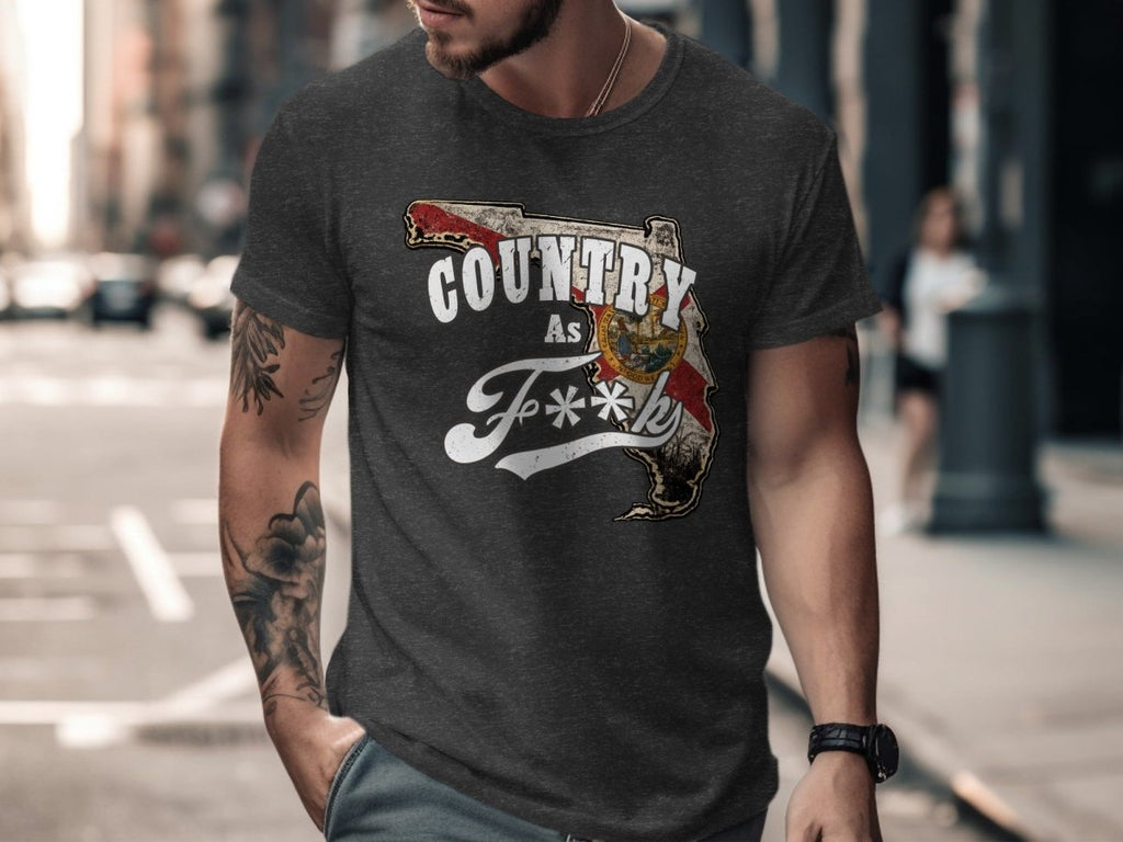 Country As F**K Florida T-Shirt | Vintage Florida Pride Graphic Tee - Anything AF