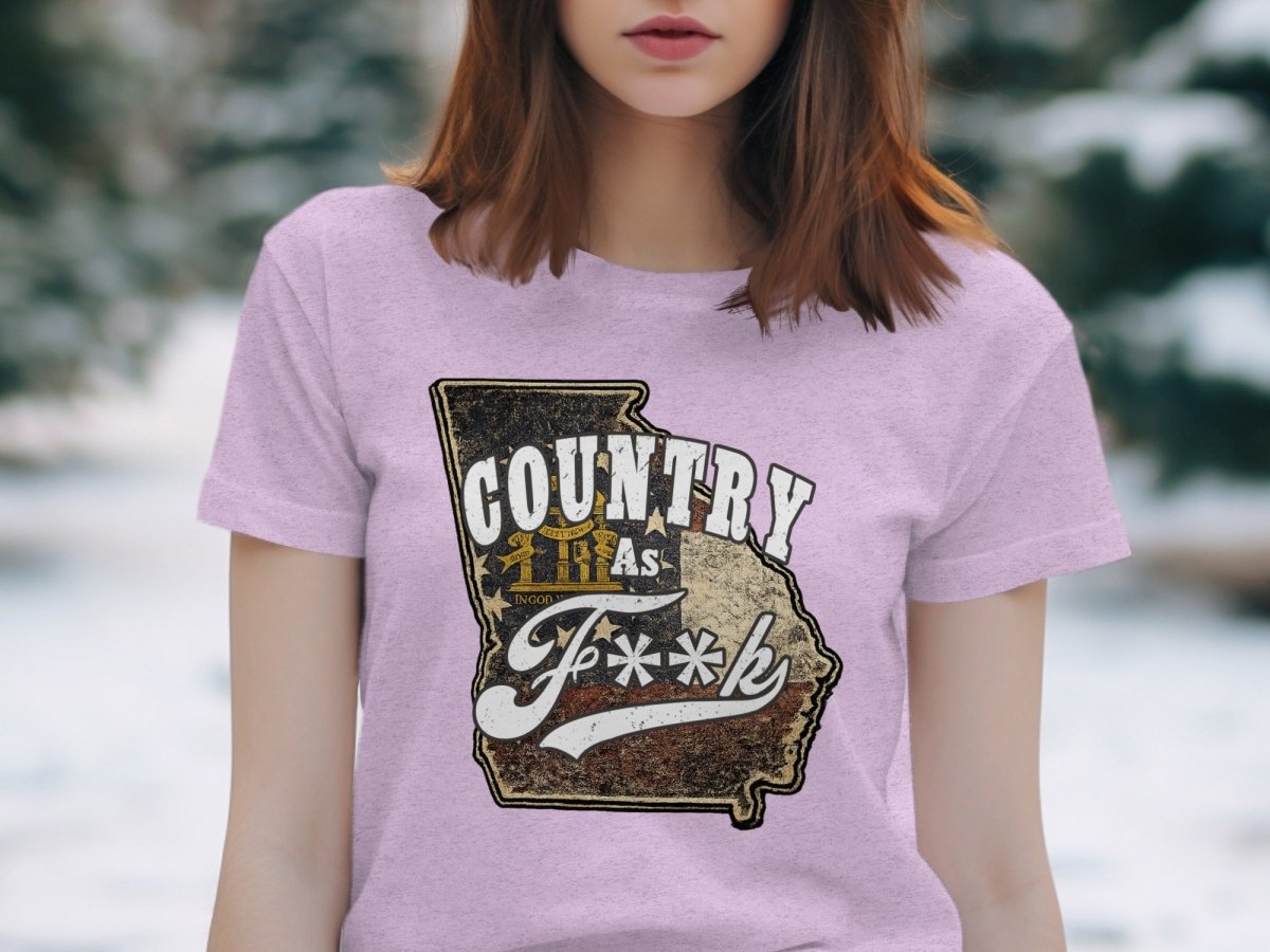 Country As F**K Georgia T-Shirt | Vintage Georgia Pride Graphic Tee - Anything AF