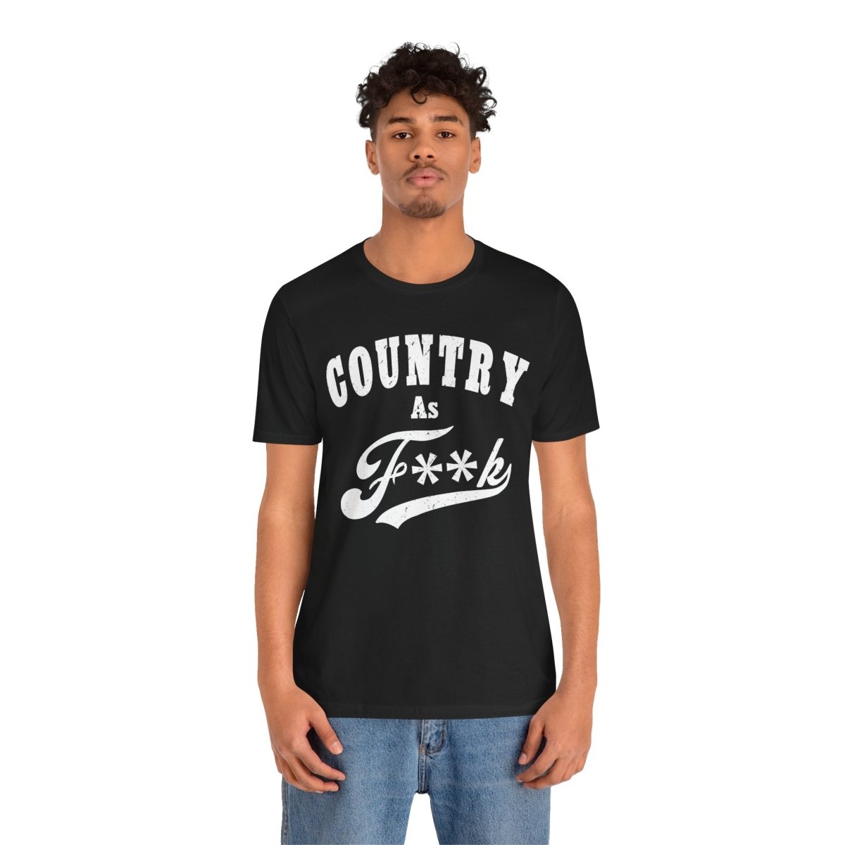 Country As Fk Graphic Tee | Funny Southern Country Pride Design PG-13 Version | Country AS F**k Graphic White Print - Anything AF