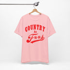 Country As Fk Shirt | Funny Country Western Graphic Design in Red Print | Country As F**k PG-13 version - Anything AF