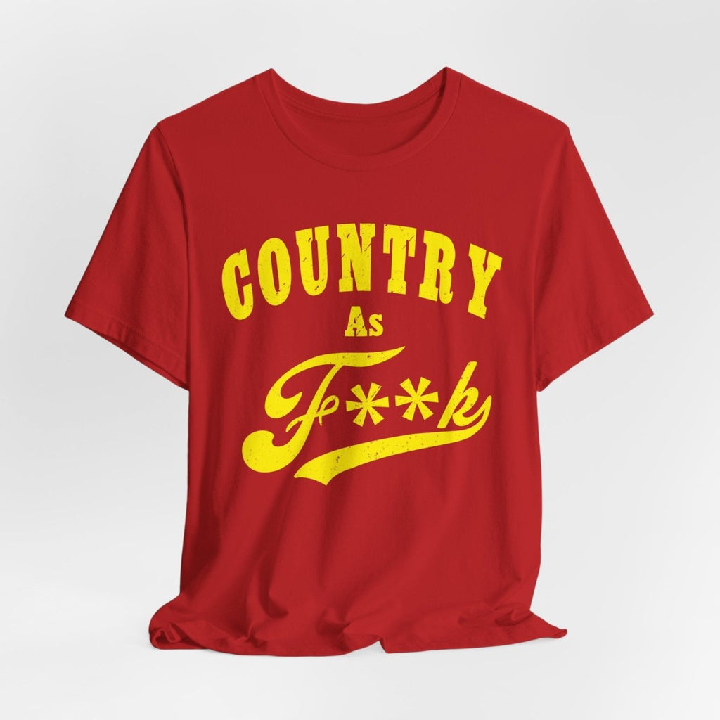 Country As Fk Tee | Funny Country Music & Southern Lifestyle Graphic PG-13 Version | Country As F**K T-shirt in Yellow Print - Anything AF