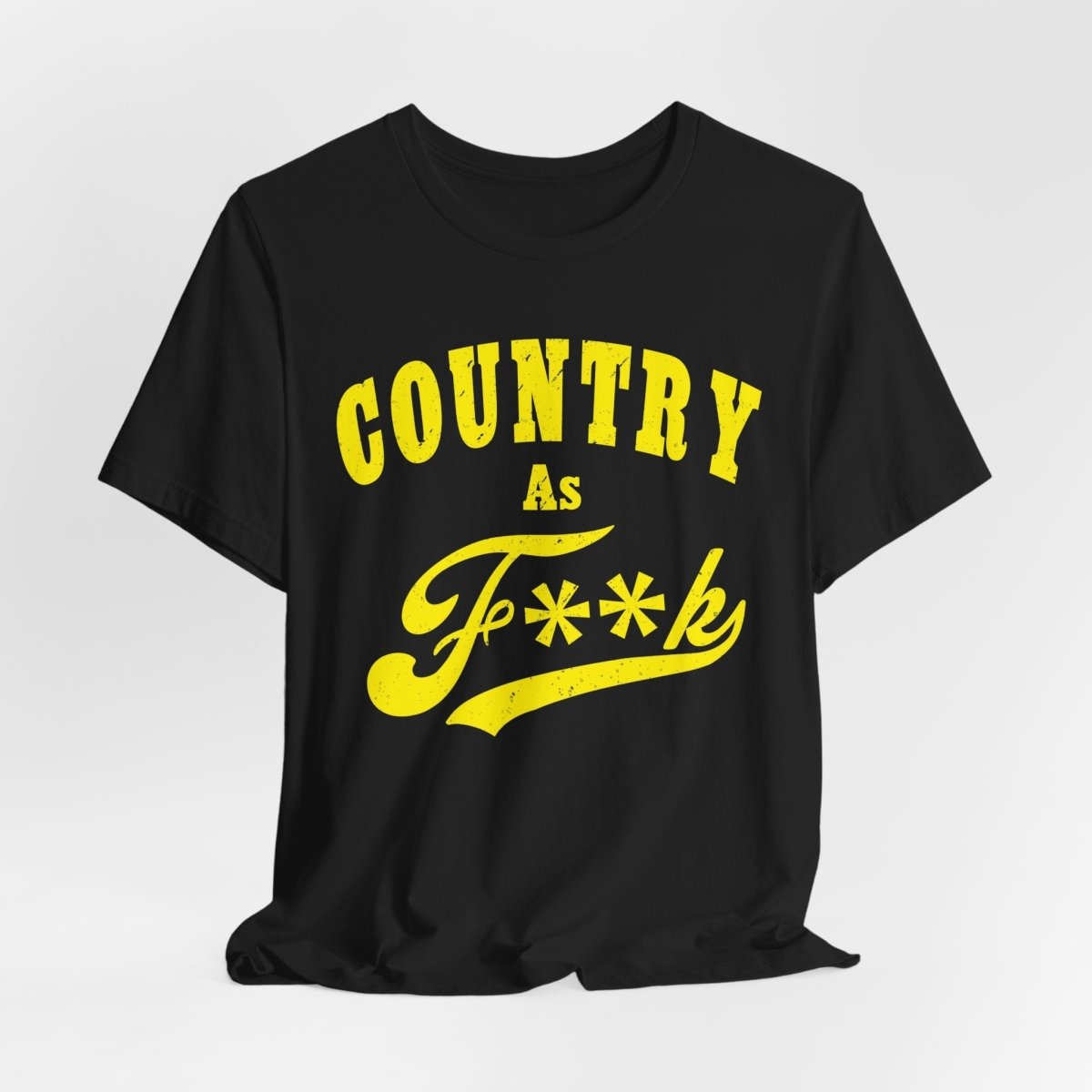 Country As Fk Tee | Funny Country Music & Southern Lifestyle Graphic PG-13 Version | Country As F**K T-shirt in Yellow Print - Anything AF