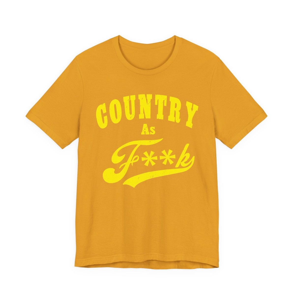 Country As Fk Tee | Funny Country Music & Southern Lifestyle Graphic PG-13 Version | Country As F**K T-shirt in Yellow Print - Anything AF
