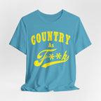 Country As Fk Tee | Funny Country Music & Southern Lifestyle Graphic PG-13 Version | Country As F**K T-shirt in Yellow Print - Anything AF