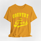 Country As Fk Tee | Funny Country Music & Southern Lifestyle Graphic PG-13 Version | Country As F**K T-shirt in Yellow Print - Anything AF