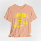 Country As Fk Tee | Funny Country Music & Southern Lifestyle Graphic PG-13 Version | Country As F**K T-shirt in Yellow Print - Anything AF