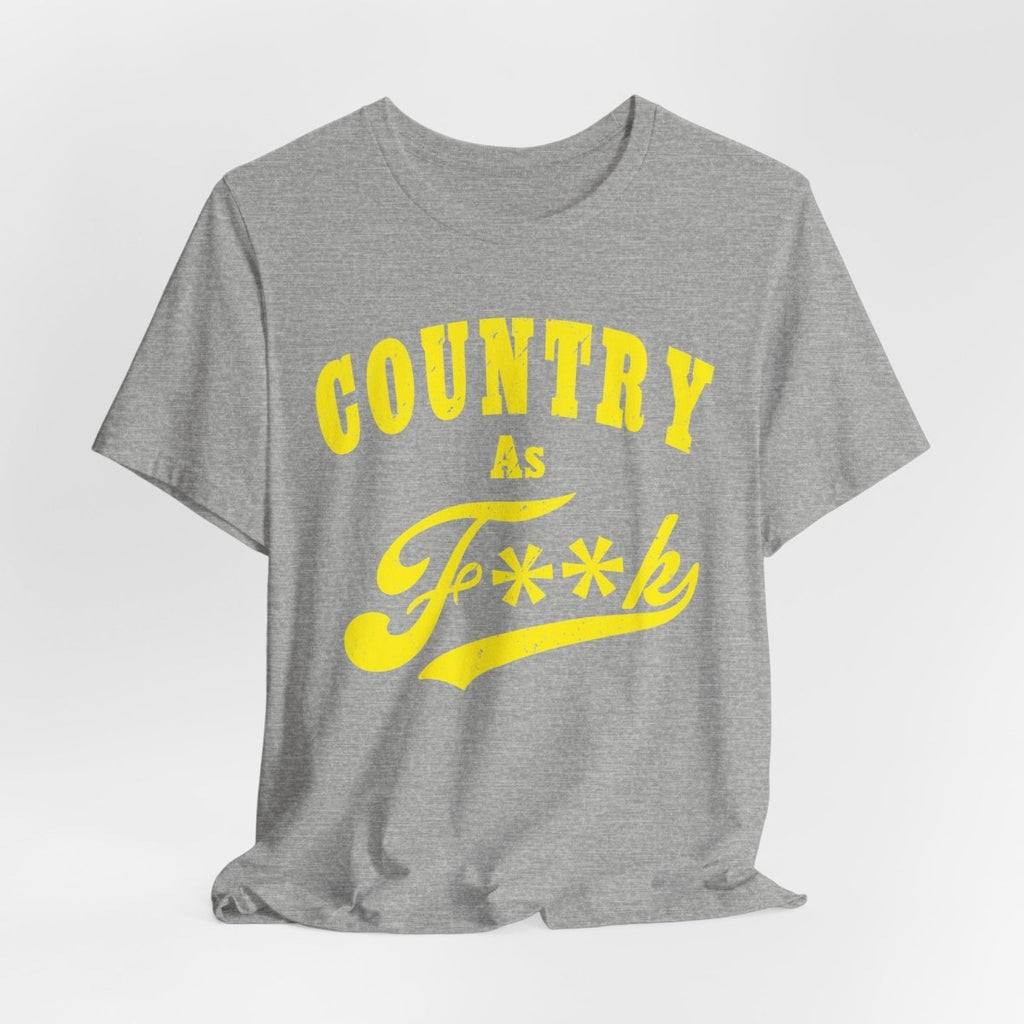 Country As Fk Tee | Funny Country Music & Southern Lifestyle Graphic PG-13 Version | Country As F**K T-shirt in Yellow Print - Anything AF