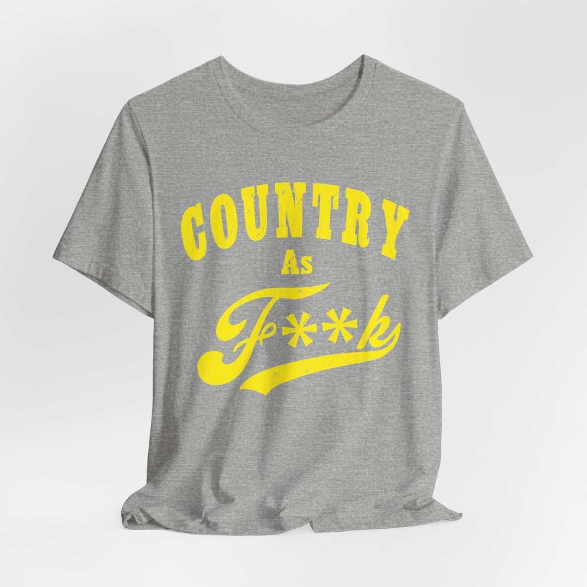 Country As Fk Tee | Funny Country Music & Southern Lifestyle Graphic PG-13 Version | Country As F**K T-shirt in Yellow Print - Anything AF