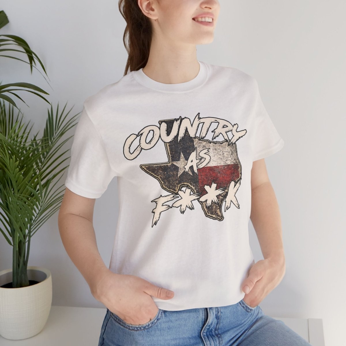 Country As F**K Texas T-Shirt | Vintage Texas Flag Graphic Tee - Anything AF