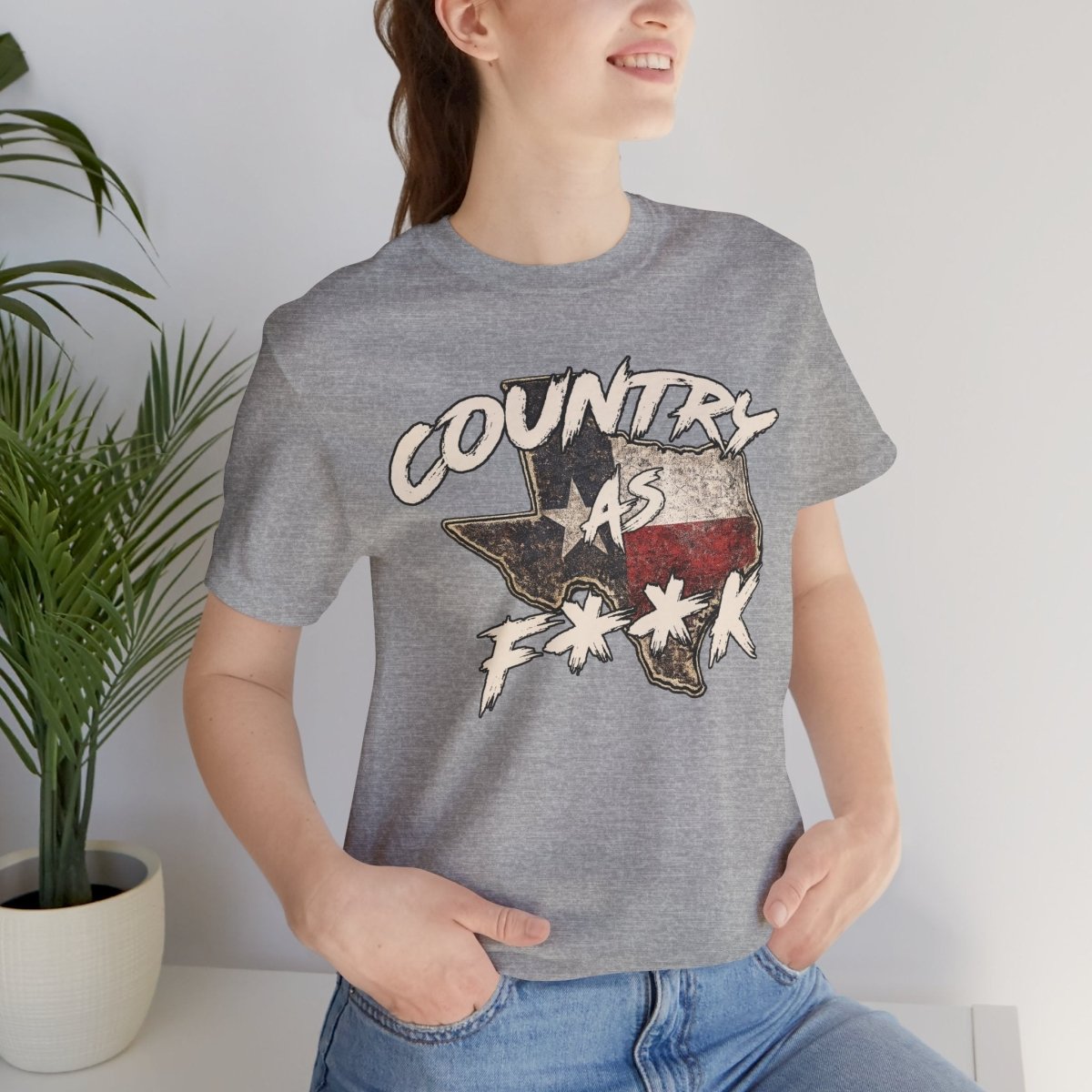 Country As F**K Texas T-Shirt | Vintage Texas Flag Graphic Tee - Anything AF