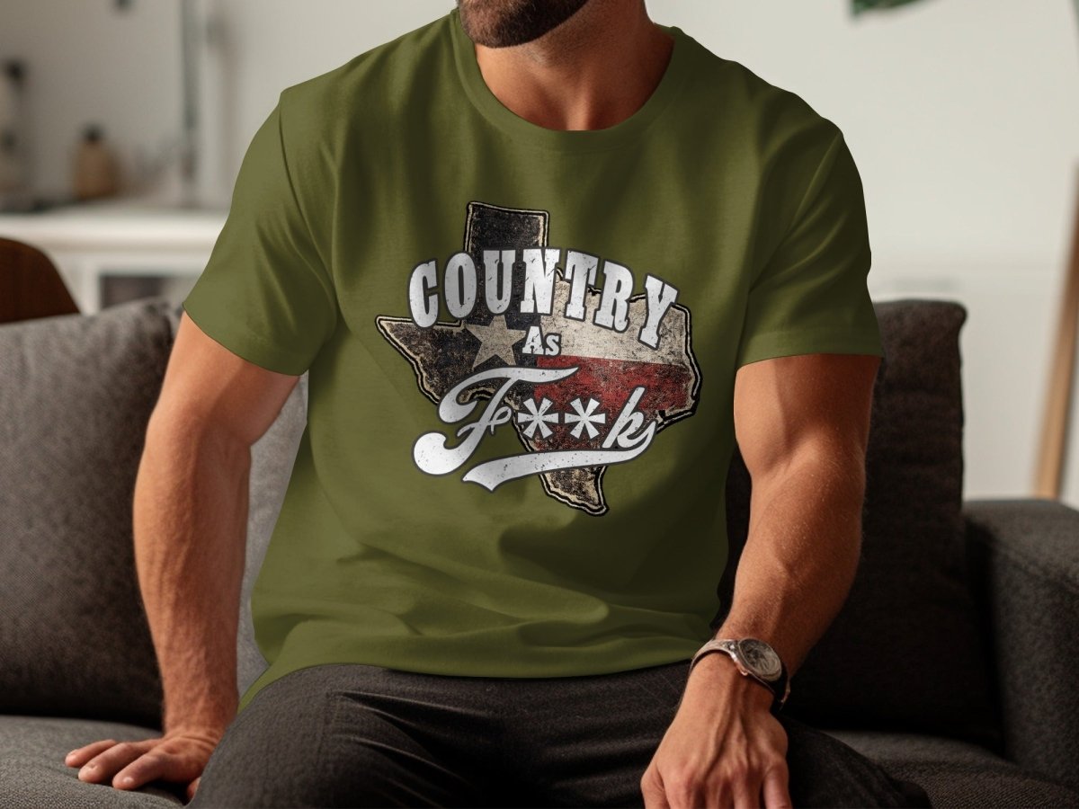Country As F**K Texas T-Shirt | Vintage Texas Pride Graphic Tee - Anything AF