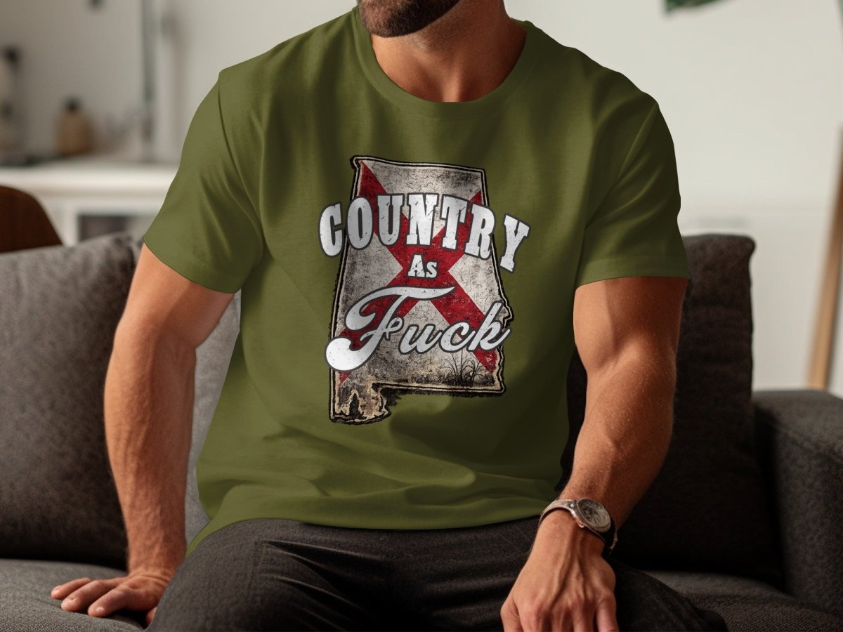 Country As Fuck Alabama T-Shirt | Vintage Alabama Pride Graphic Tee - Anything AF