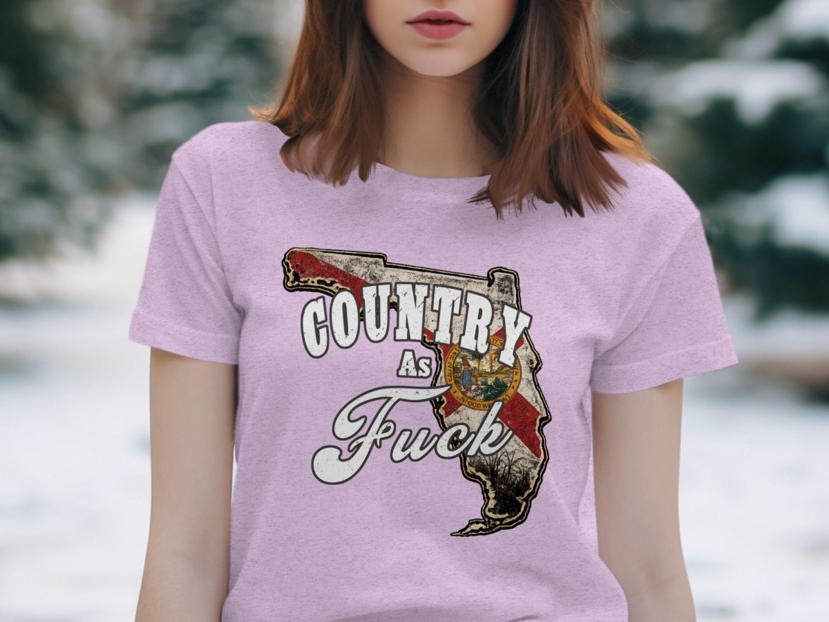 Country As Fuck Florida T-Shirt | Vintage Florida Pride Graphic Tee - Anything AF
