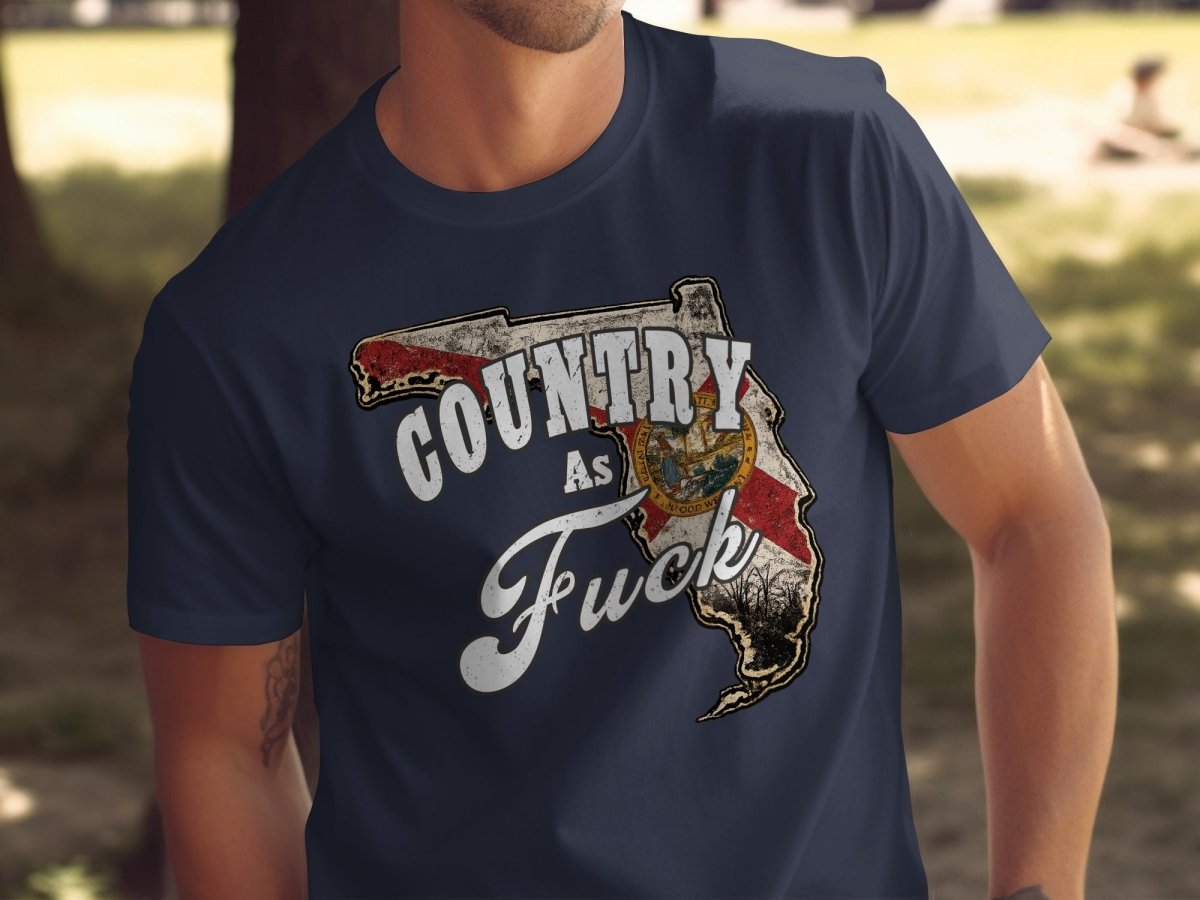 Country As Fuck Florida T-Shirt | Vintage Florida Pride Graphic Tee - Anything AF
