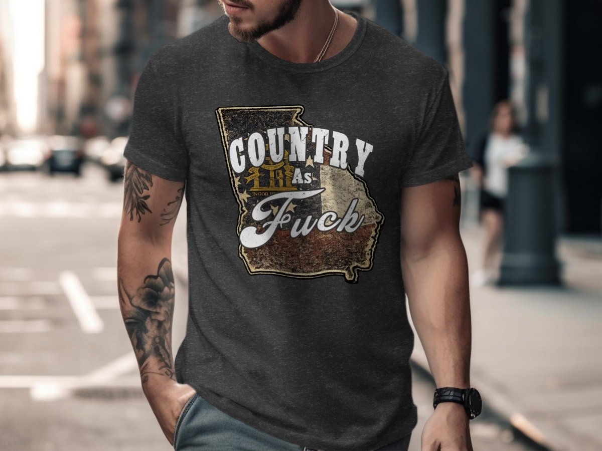 Country As Fuck Georgia T-Shirt | Vintage Georgia Pride Graphic Tee - Anything AF