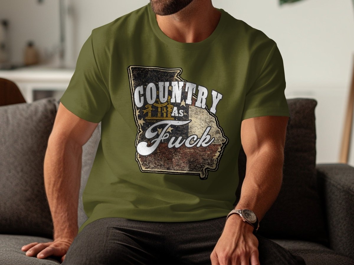 Country As Fuck Georgia T-Shirt | Vintage Georgia Pride Graphic Tee - Anything AF