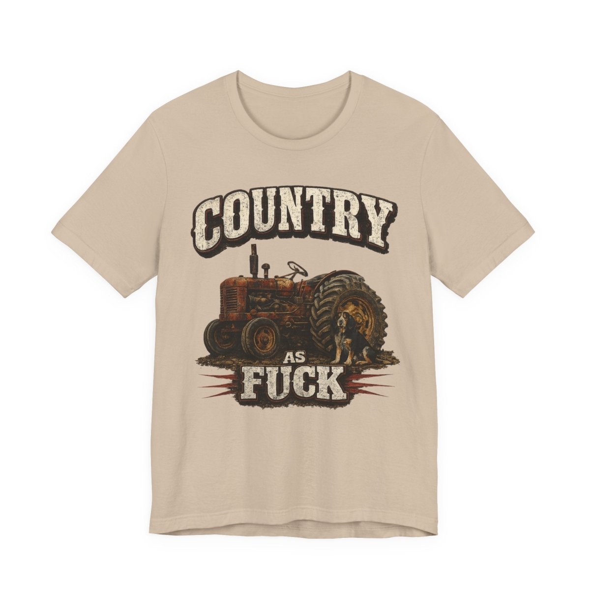 Country As Fuck T-Shirt – Vintage Tractor | Hound Dog Country Graphic Tee - Anything AF