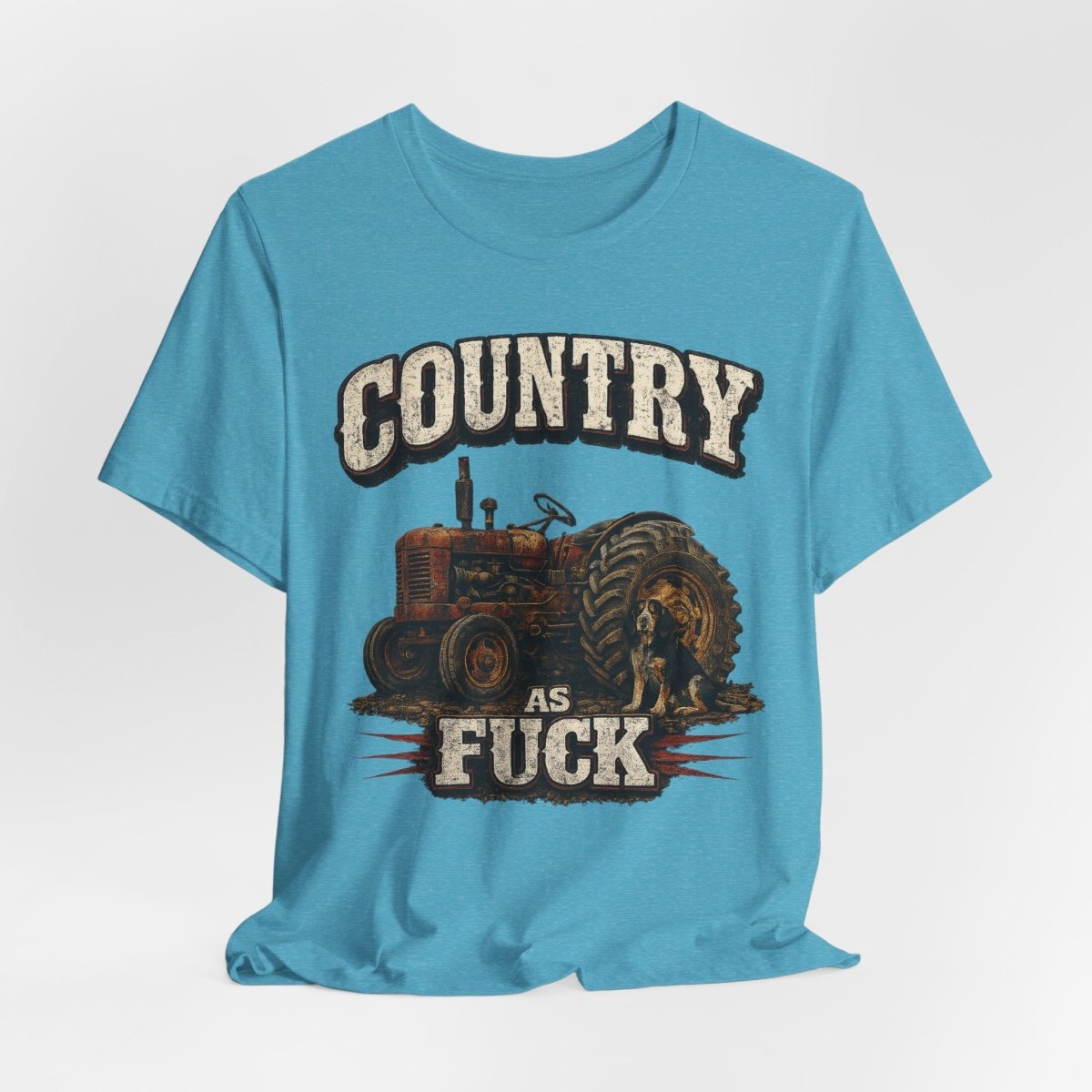 Country As Fuck T-Shirt – Vintage Tractor | Hound Dog Country Graphic Tee - Anything AF
