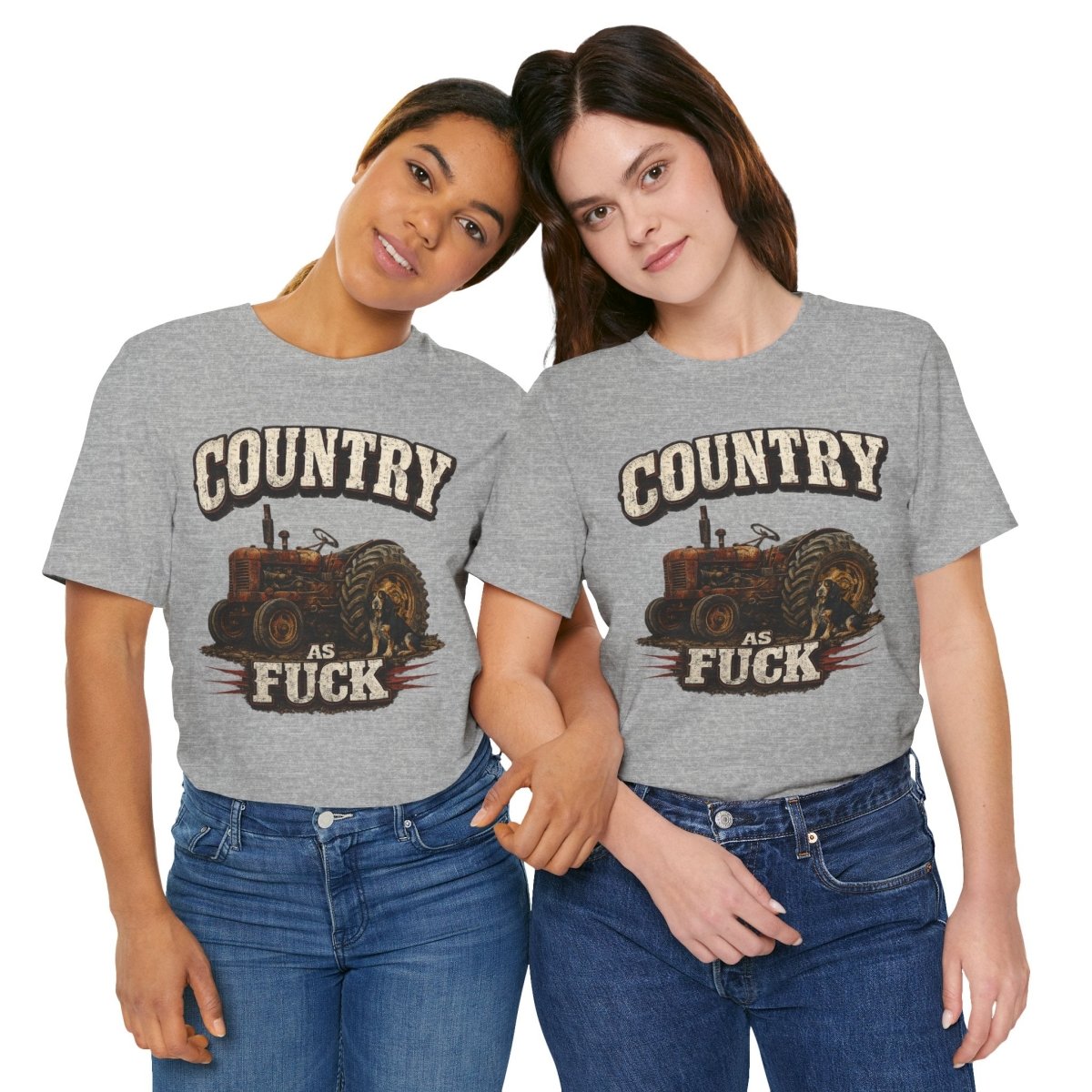 Country As Fuck T-Shirt – Vintage Tractor | Hound Dog Country Graphic Tee - Anything AF