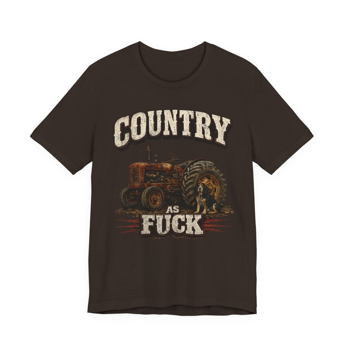 Country As Fuck T-Shirt – Vintage Tractor | Hound Dog Country Graphic Tee - Anything AF