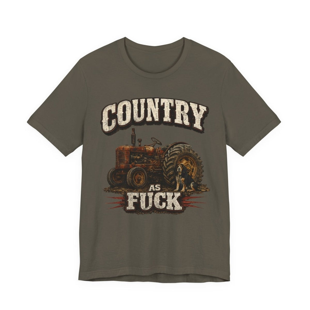 Country As Fuck T-Shirt – Vintage Tractor | Hound Dog Country Graphic Tee - Anything AF