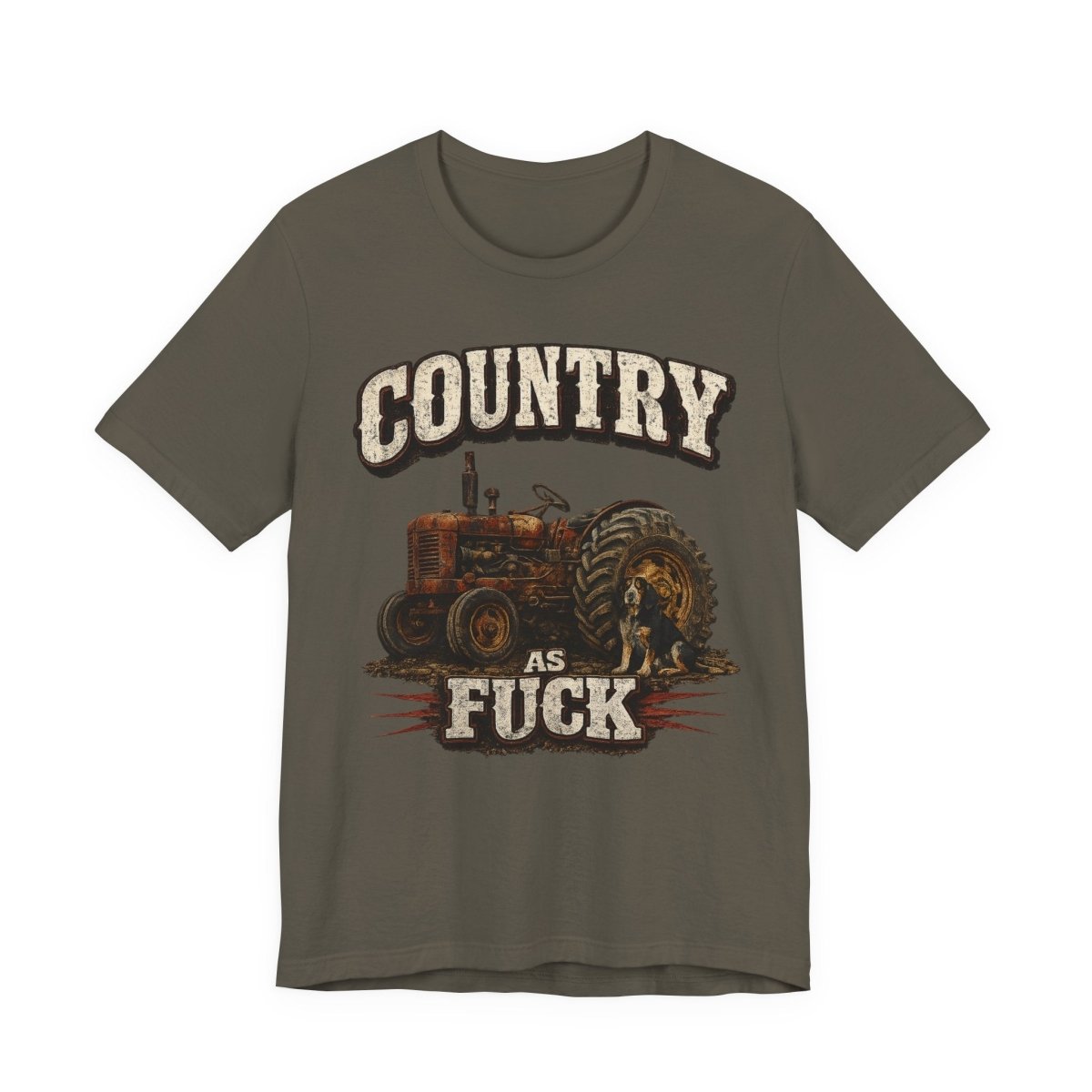 Country As Fuck T-Shirt – Vintage Tractor | Hound Dog Country Graphic Tee - Anything AF